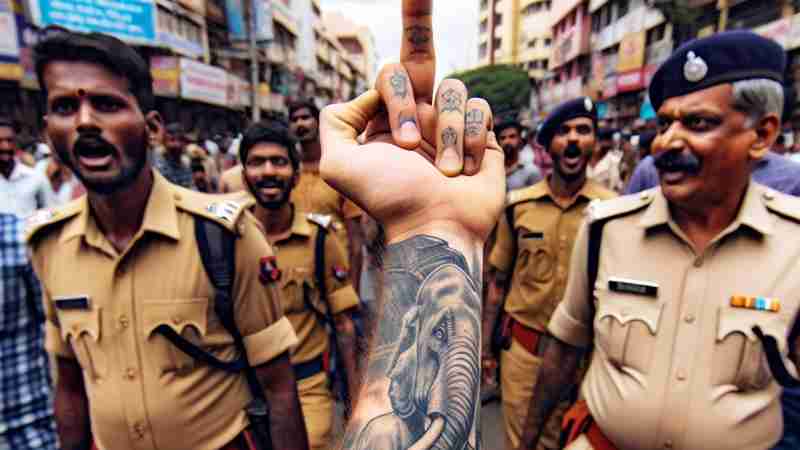 Bengaluru Tattoo Artist in Legal Trouble Over Controversial "F**k the Police" Tattoo, Concept art for illustrative purpose, tags: van - Monok