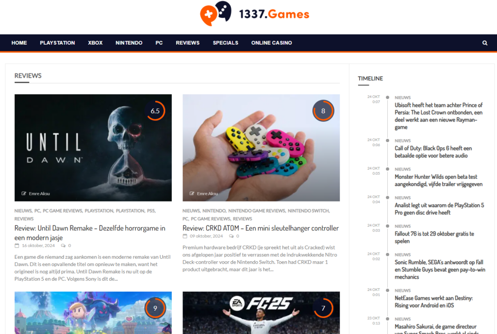 Is Gamer.nl’s review dominance at risk with 1337 Games making its mark?